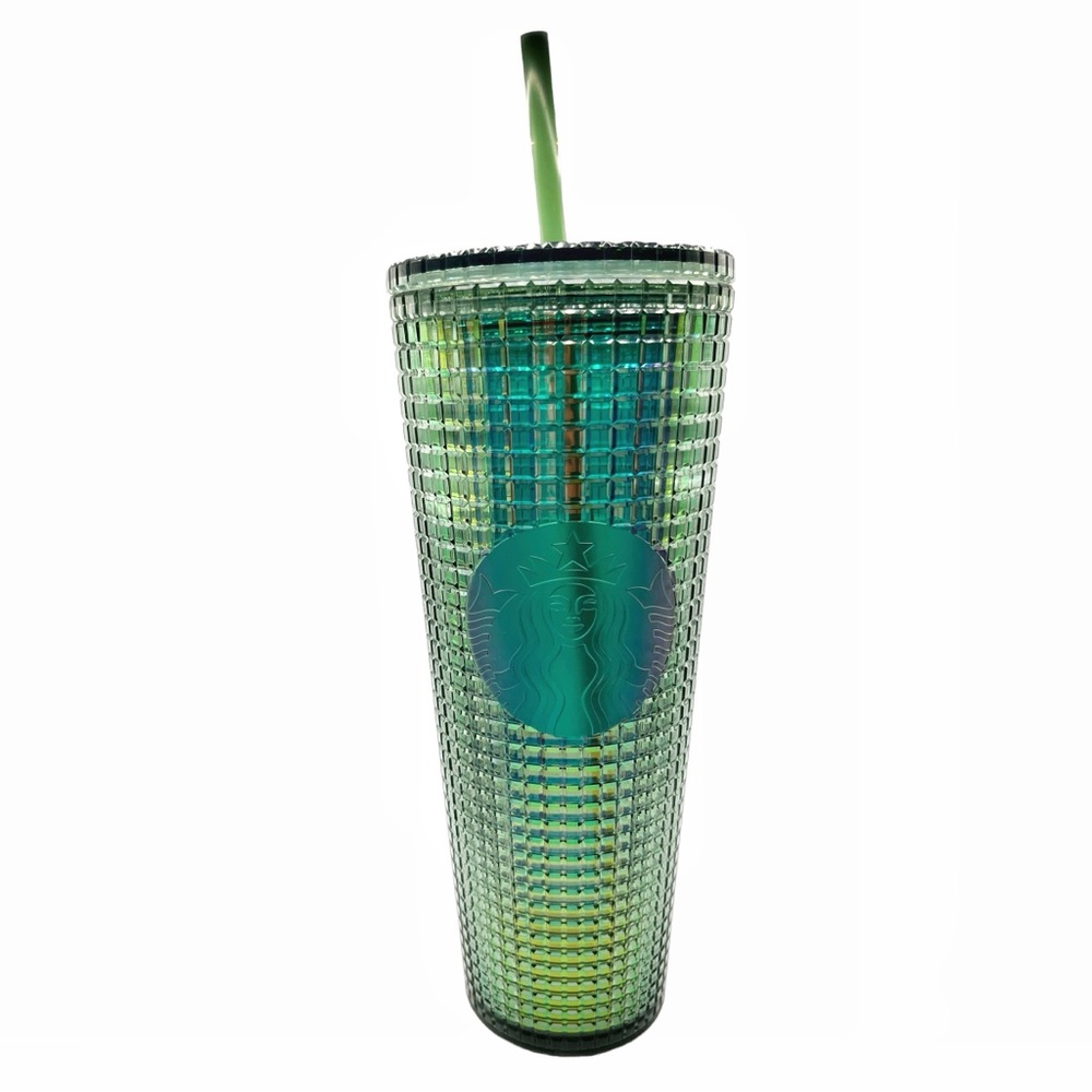 🆕 Starbucks Green Grid Cold Cup Tumbler